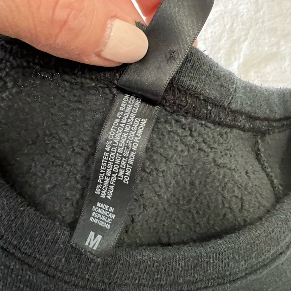 Crewneck Sweatshirt~ Size Medium “Anti-Social” Distressed Black. - Picture 6 of 8